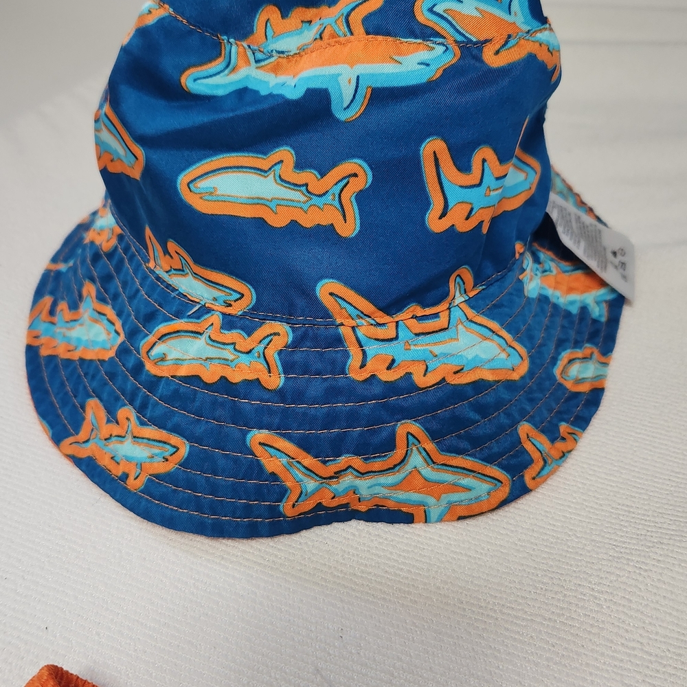 Vibrant Orange and Blue Shark Kids Rashguard Set - Picture 5 of 12